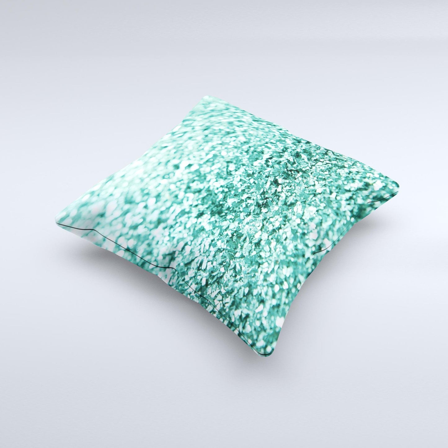 Glimmer Green Ink-Fuzed Decorative Throw Pillow