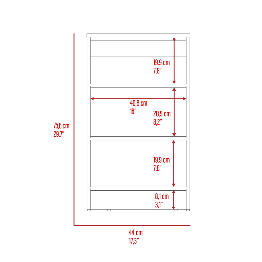 Linen Cabinet Jenne, Four Open Shelves, Light Oak / White Finish