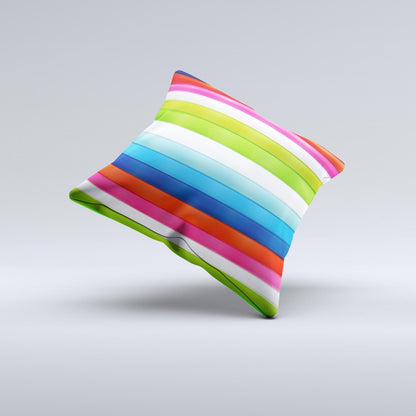 Neon ColorBar Ink-Fuzed Decorative Throw Pillow