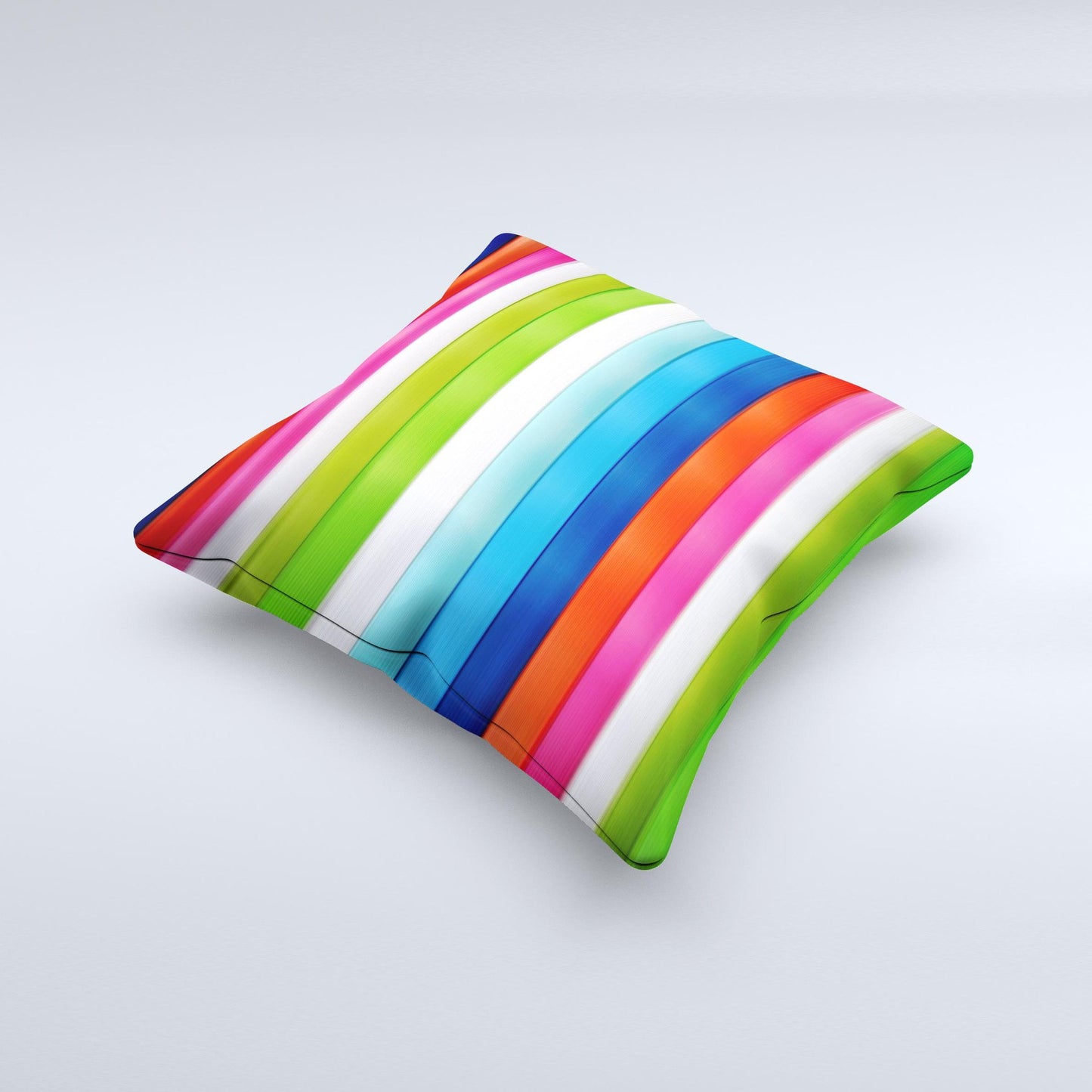 Neon ColorBar Ink-Fuzed Decorative Throw Pillow