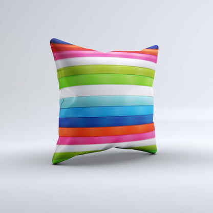 Neon ColorBar Ink-Fuzed Decorative Throw Pillow