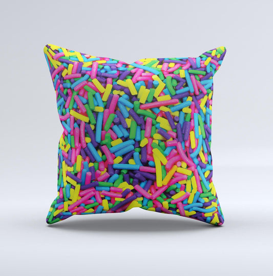 Neon Sprinkles Ink-Fuzed Decorative Throw Pillow