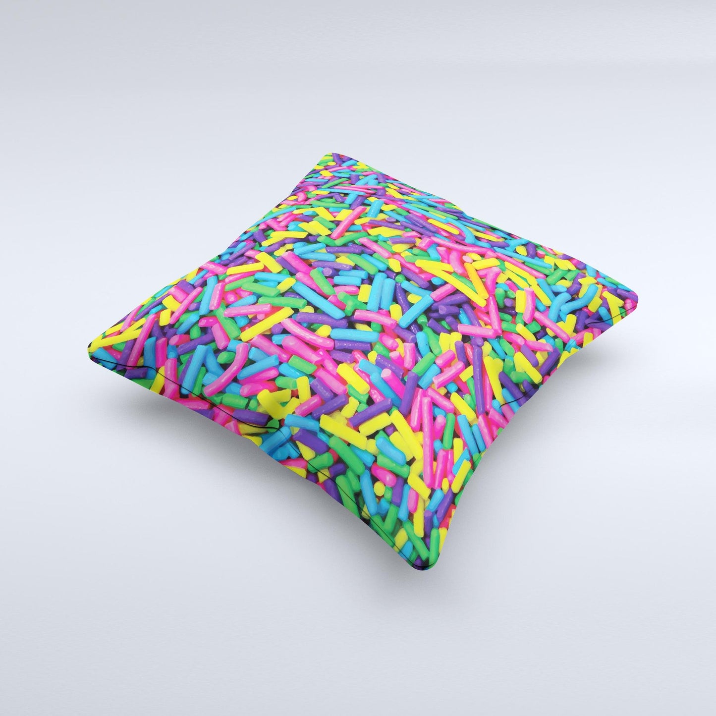 Neon Sprinkles Ink-Fuzed Decorative Throw Pillow