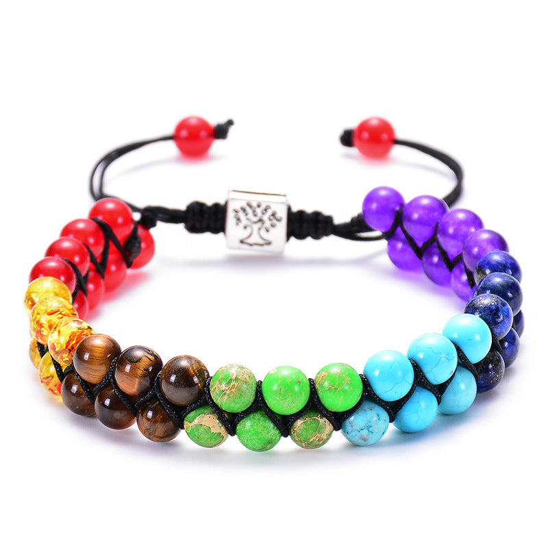 7 Chakra Stone Bead Yoga Meditation Bracelet