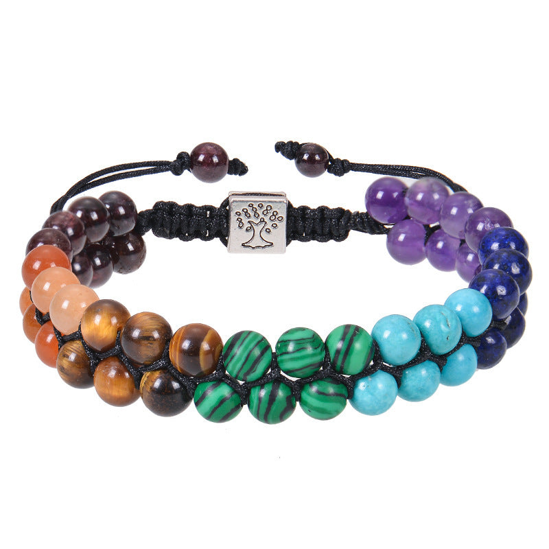 7 Chakra Stone Bead Yoga Meditation Bracelet