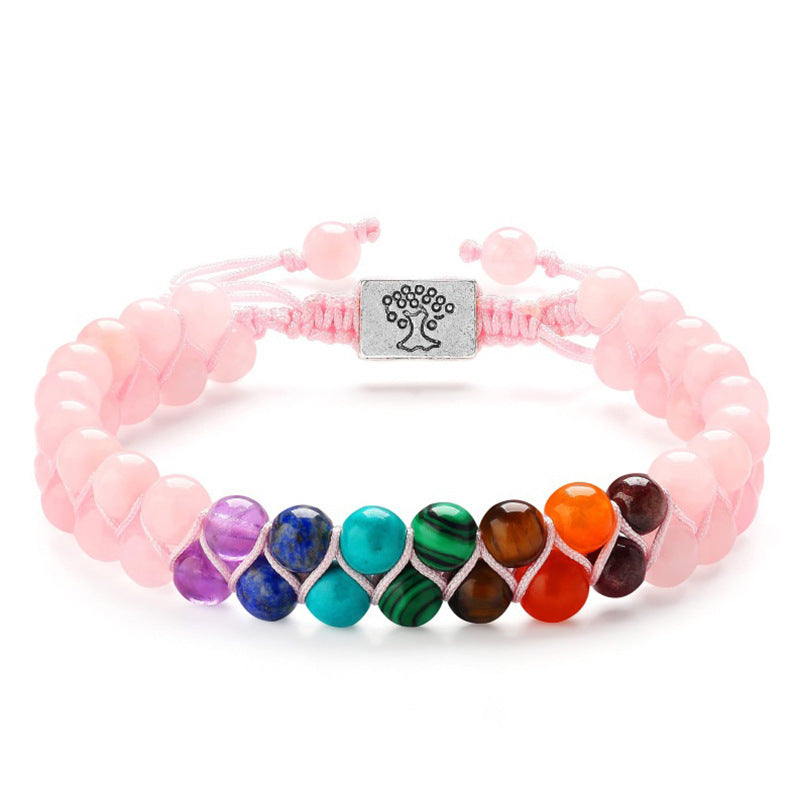 7 Chakra Stone Bead Yoga Meditation Bracelet