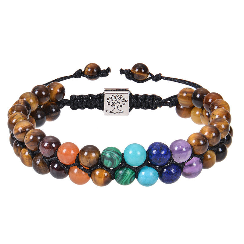 7 Chakra Stone Bead Yoga Meditation Bracelet