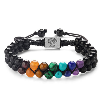 7 Chakra Stone Bead Yoga Meditation Bracelet