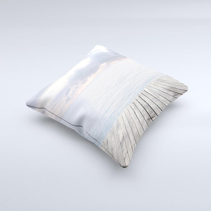 Paradise Dock Ink-Fuzed Decorative Throw Pillow