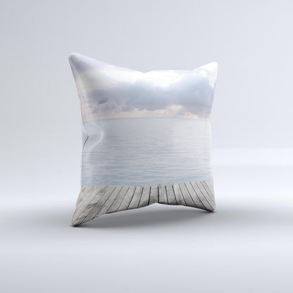 Paradise Dock Ink-Fuzed Decorative Throw Pillow