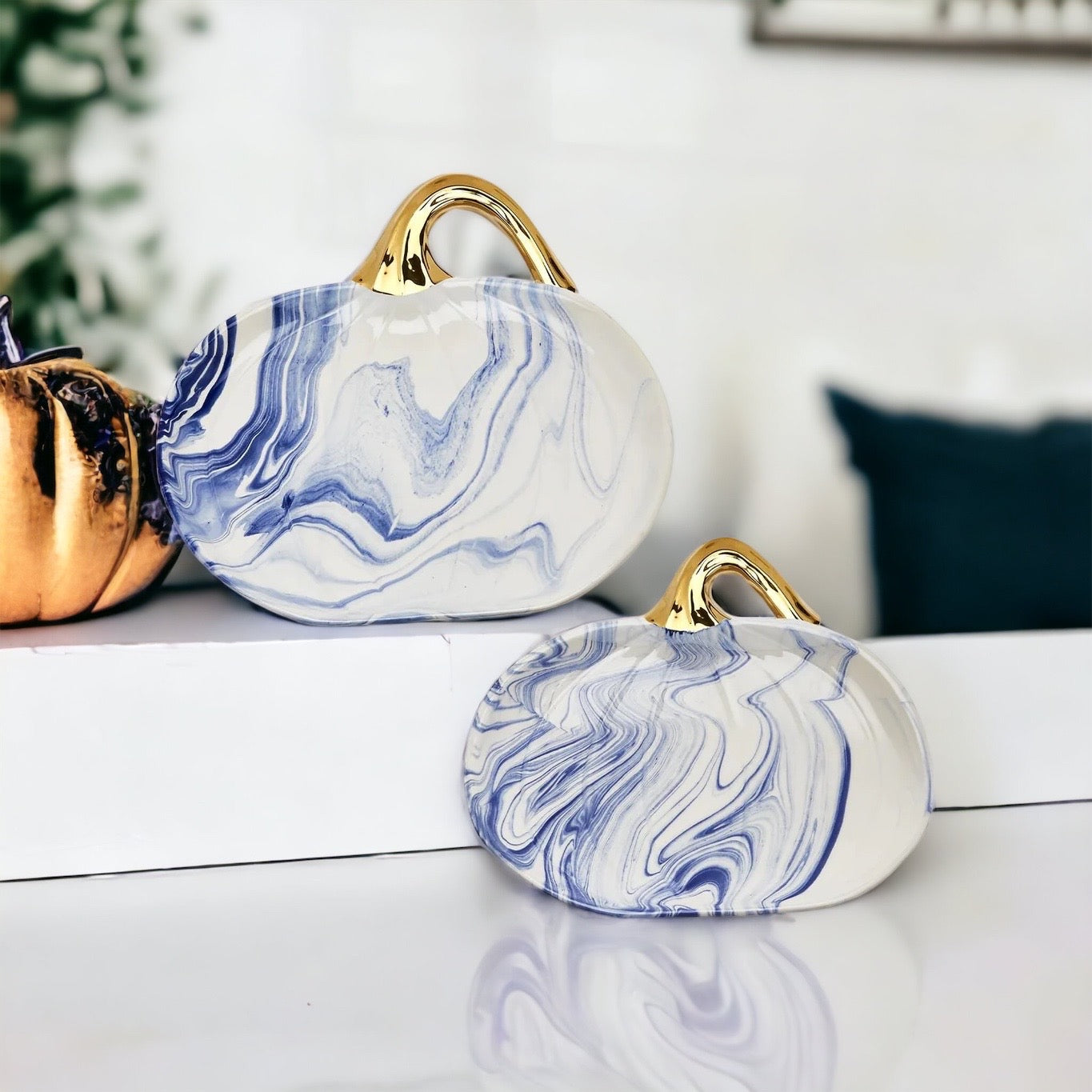 Martha Blue Pumpkin Plate