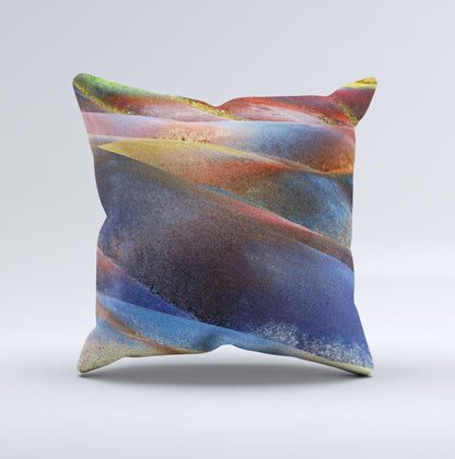 Multicolored Slate  Ink-Fuzed Decorative Throw Pillow