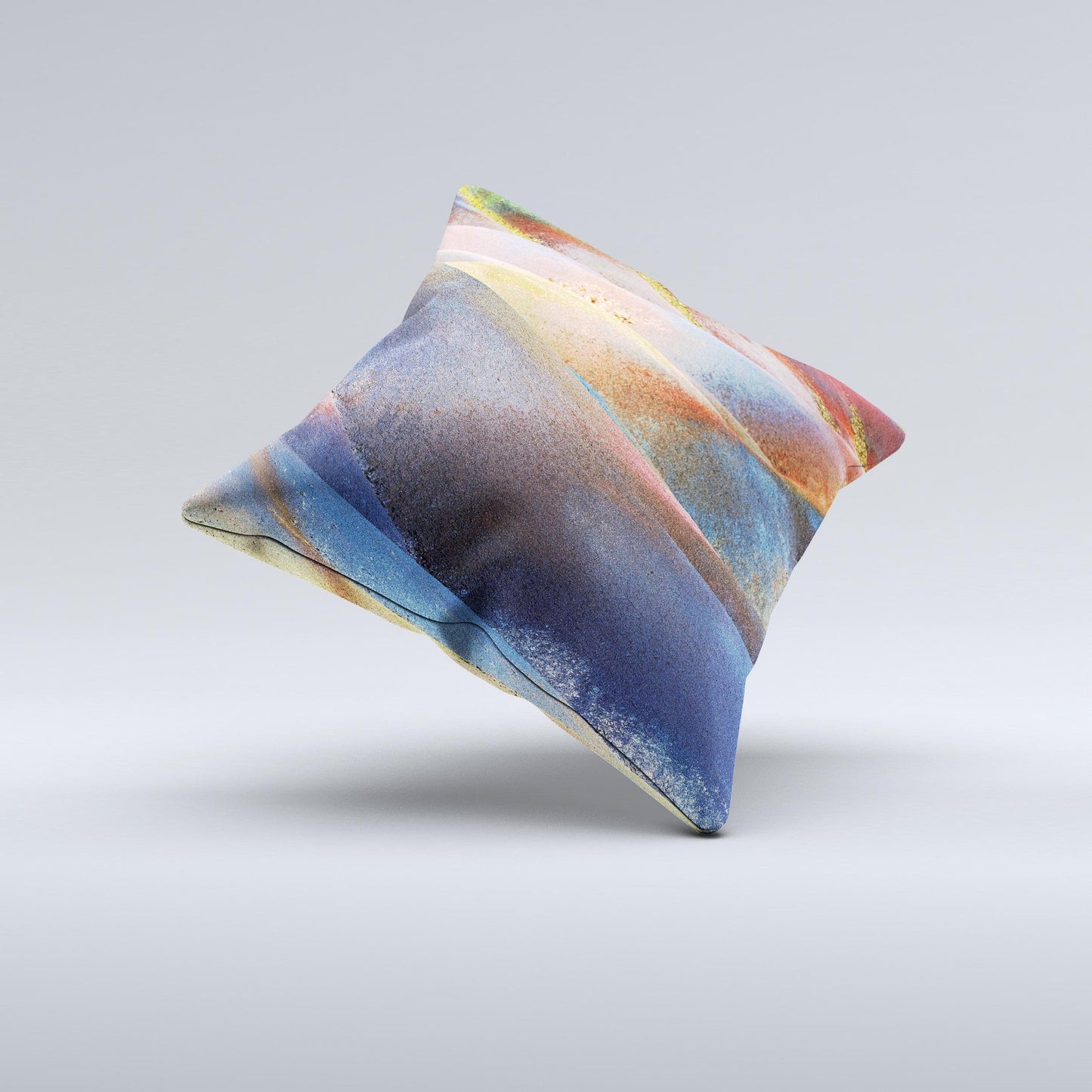 Multicolored Slate  Ink-Fuzed Decorative Throw Pillow