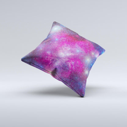 Pink & Blue Galaxy  Ink-Fuzed Decorative Throw Pillow