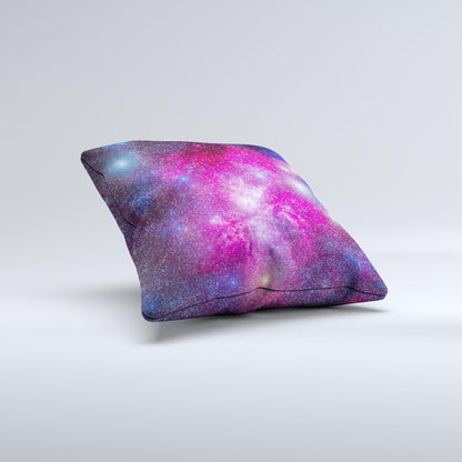 Pink & Blue Galaxy  Ink-Fuzed Decorative Throw Pillow