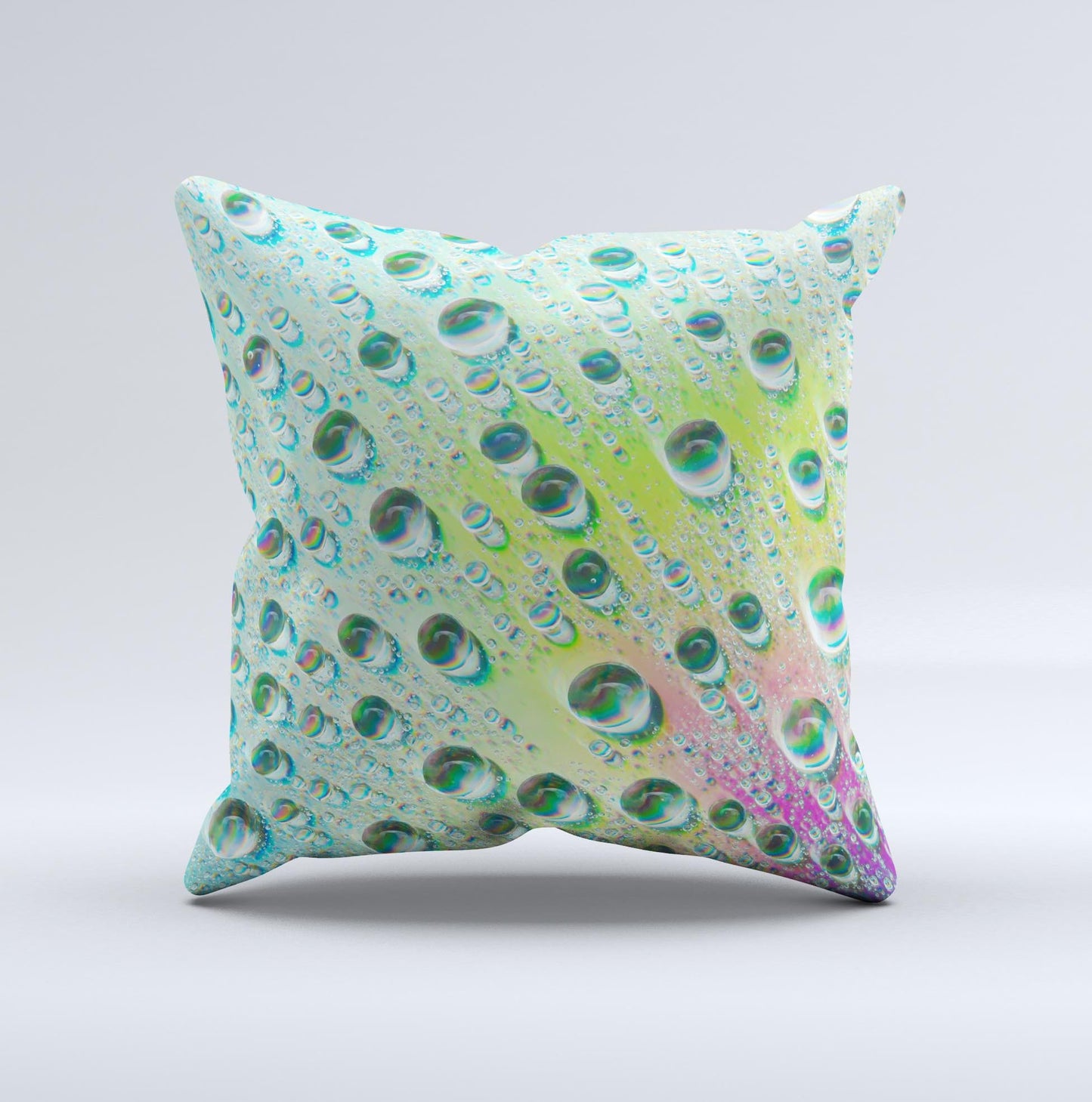 RainBow WaterDrops  Ink-Fuzed Decorative Throw Pillow