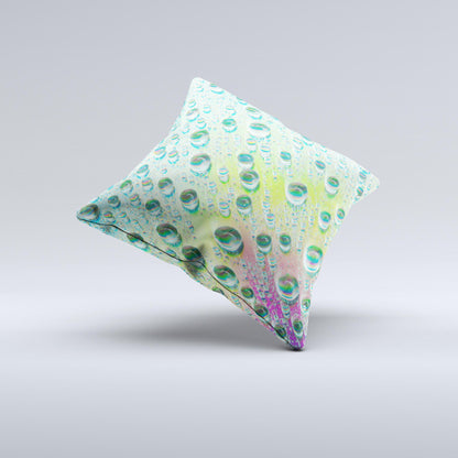 RainBow WaterDrops  Ink-Fuzed Decorative Throw Pillow