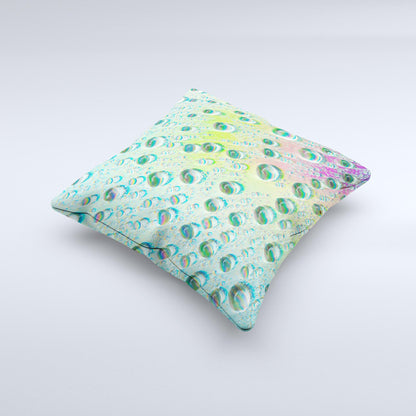 RainBow WaterDrops  Ink-Fuzed Decorative Throw Pillow