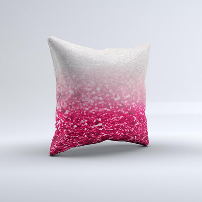 Red & Silver Glimmer Fade  Ink-Fuzed Decorative Throw Pillow