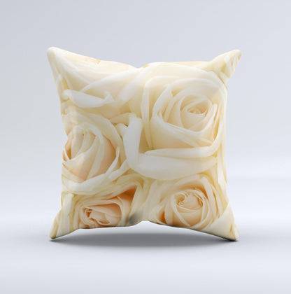 Subtle Roses Ink-Fuzed Decorative Throw Pillow