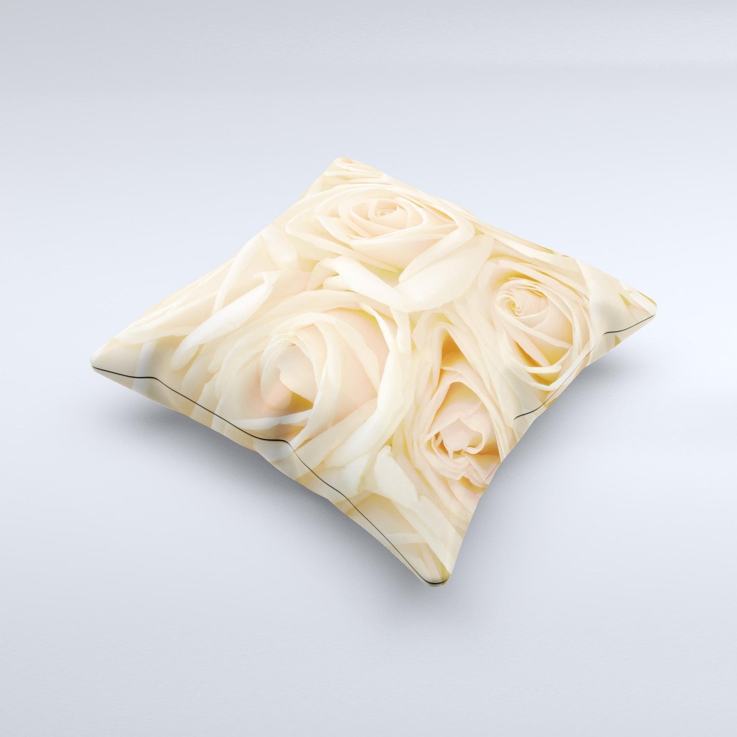 Subtle Roses Ink-Fuzed Decorative Throw Pillow