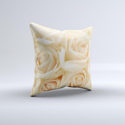 Subtle Roses Ink-Fuzed Decorative Throw Pillow