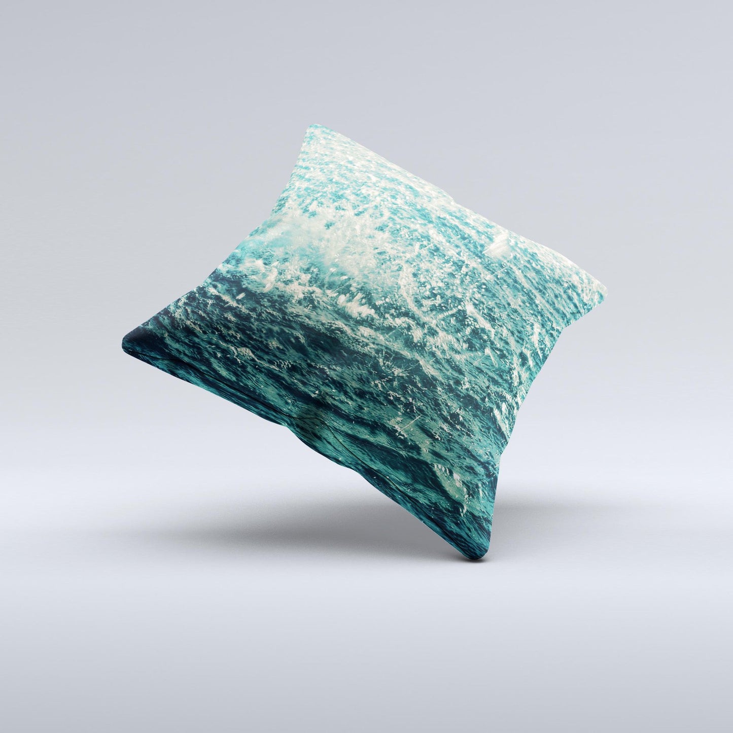 Rough Water Ink-Fuzed Decorative Throw Pillow