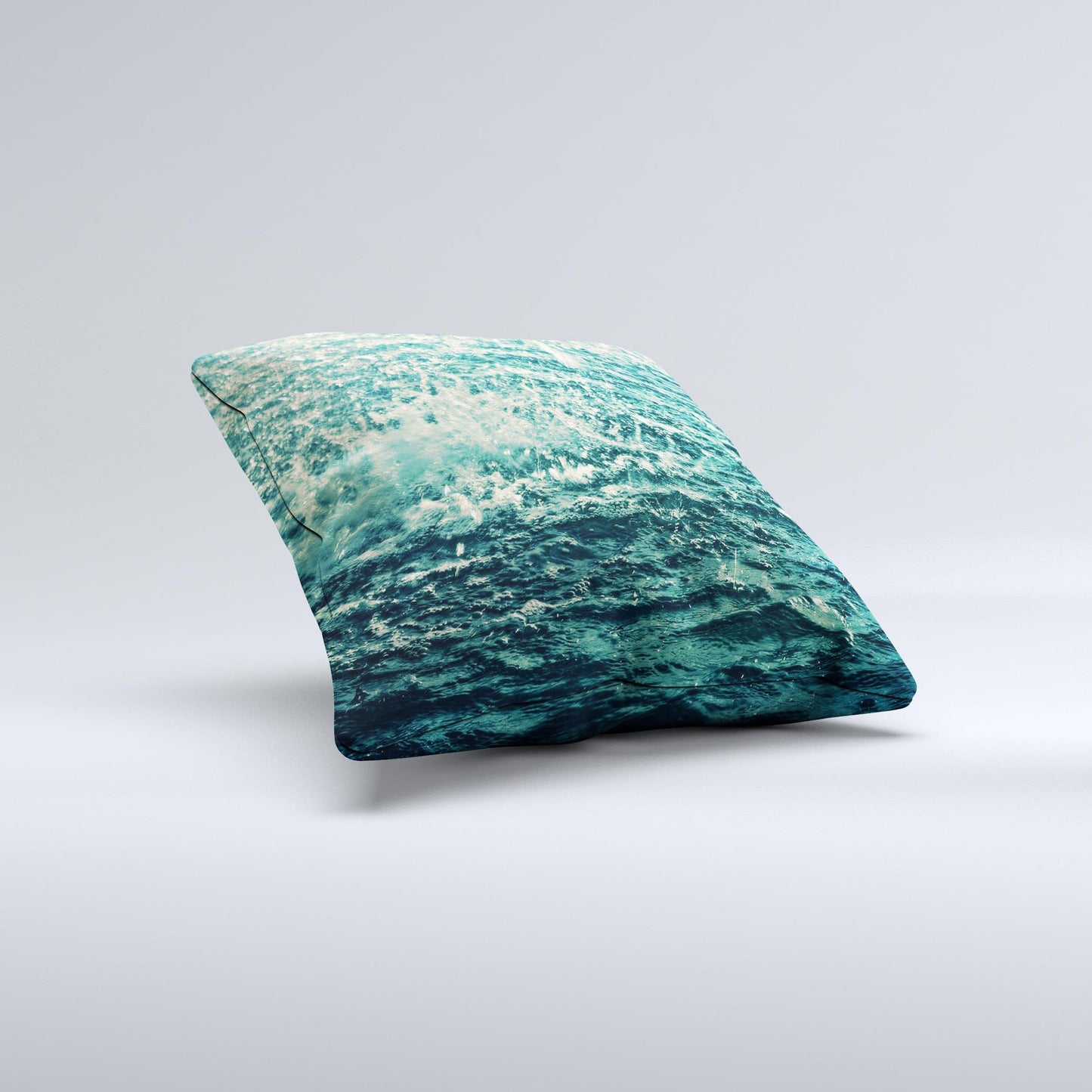 Rough Water Ink-Fuzed Decorative Throw Pillow