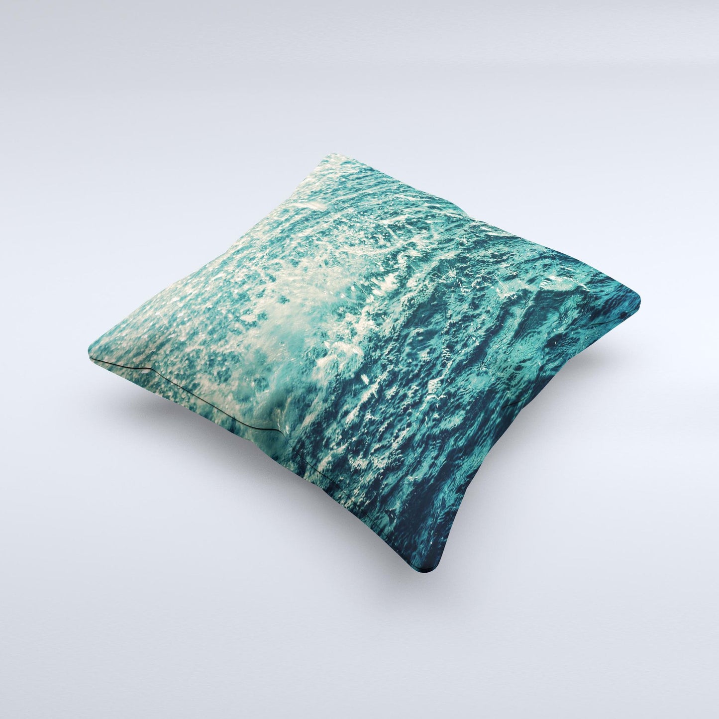 Rough Water Ink-Fuzed Decorative Throw Pillow