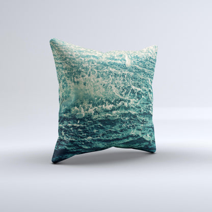 Rough Water Ink-Fuzed Decorative Throw Pillow