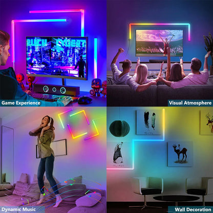 7Pcs Smart Wall Sconces Music Sync LED Light Bars RGBIC Wall Lamps App