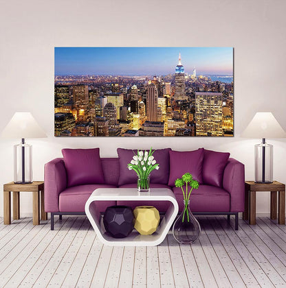 Skyline Over Manhattan Acrylic Print Unframed Wall Art