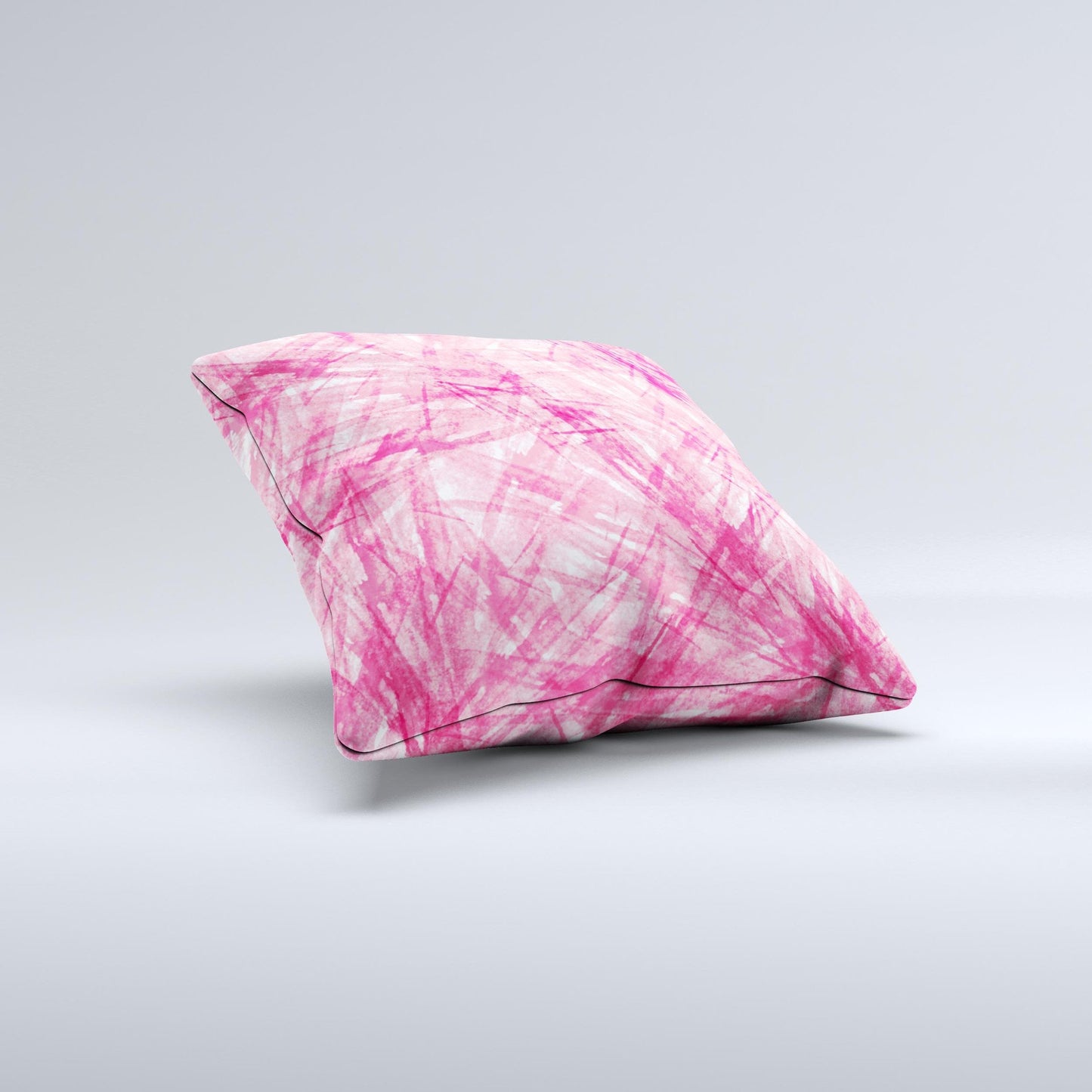 Subtle Pink Watercolor Strokes Ink-Fuzed Decorative Throw Pillow