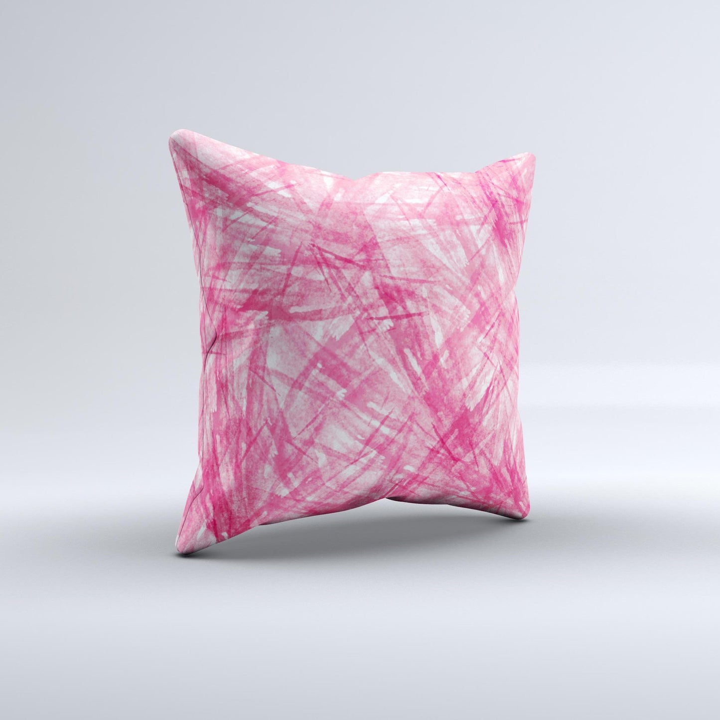 Subtle Pink Watercolor Strokes Ink-Fuzed Decorative Throw Pillow