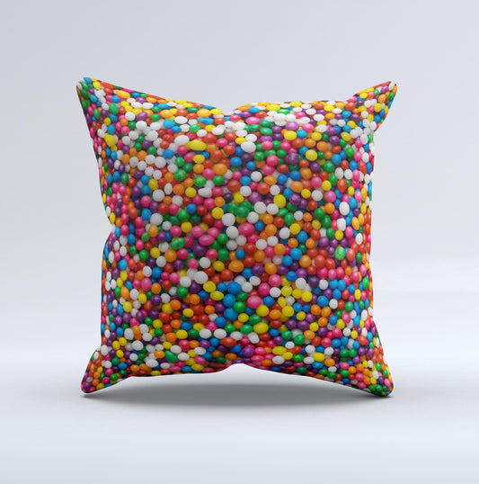 Tiny Gumballs Ink-Fuzed Decorative Throw Pillow