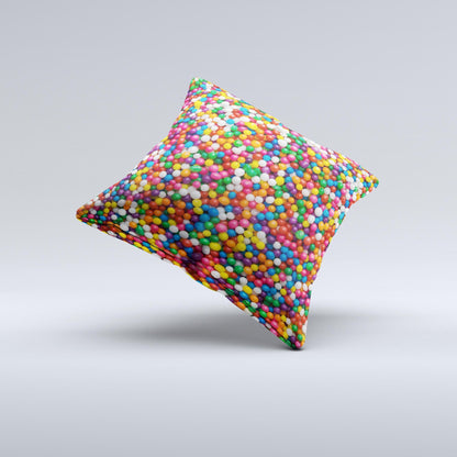 Tiny Gumballs Ink-Fuzed Decorative Throw Pillow