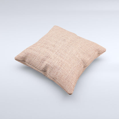 Woven Burlap ink-Fuzed Decorative Throw Pillow