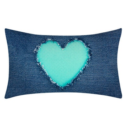 Teal Home Decor Cushion Lumbar Pillowcase