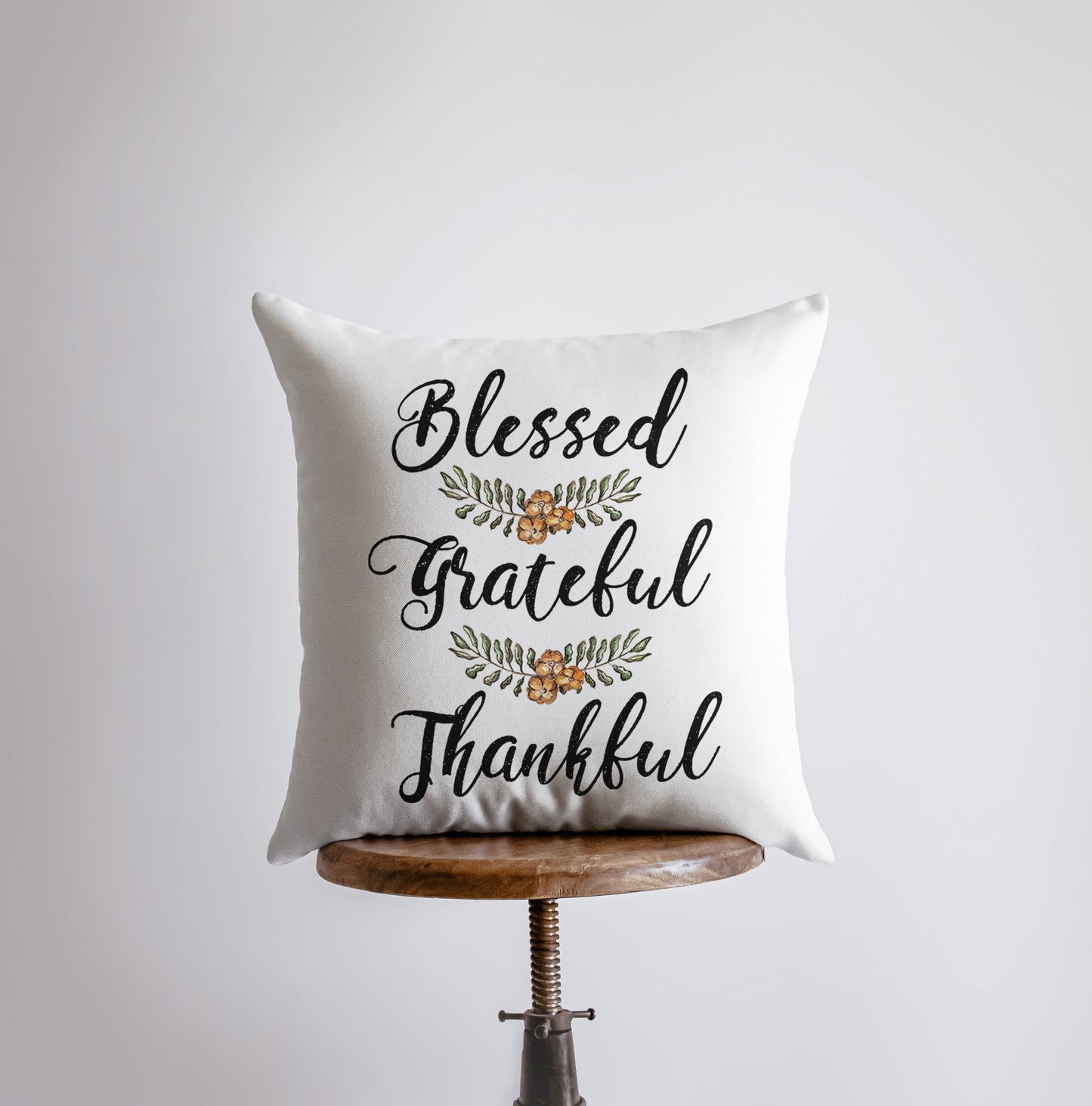 Blessed Grateful Thankful | Pillow Cover | Fall Decor | Cabin Decor