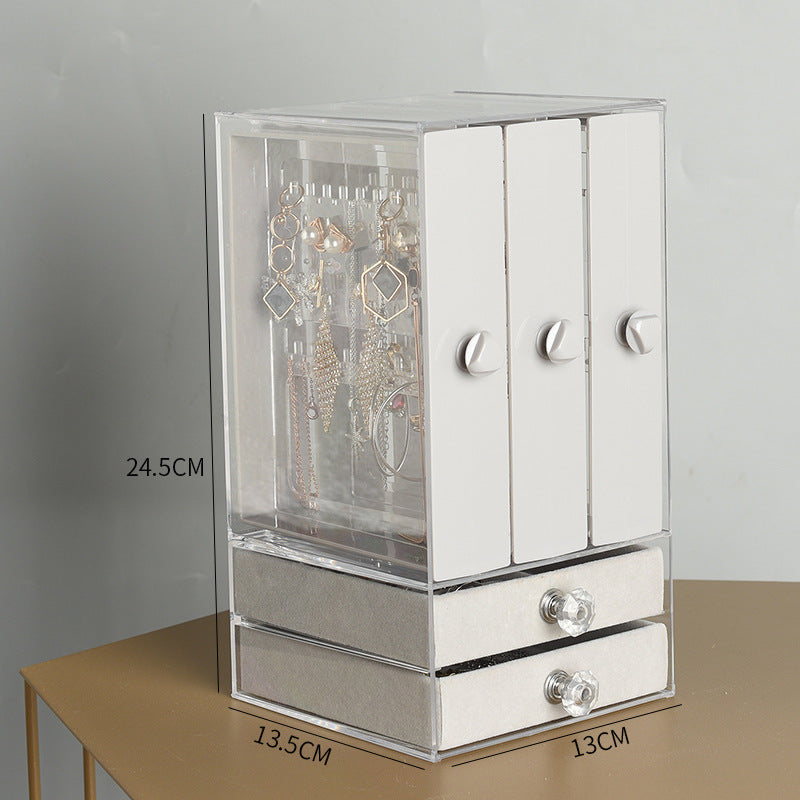 Transparent Jewelry Storage Box Jewelry Organizer Dustproof Jewelry Box Display