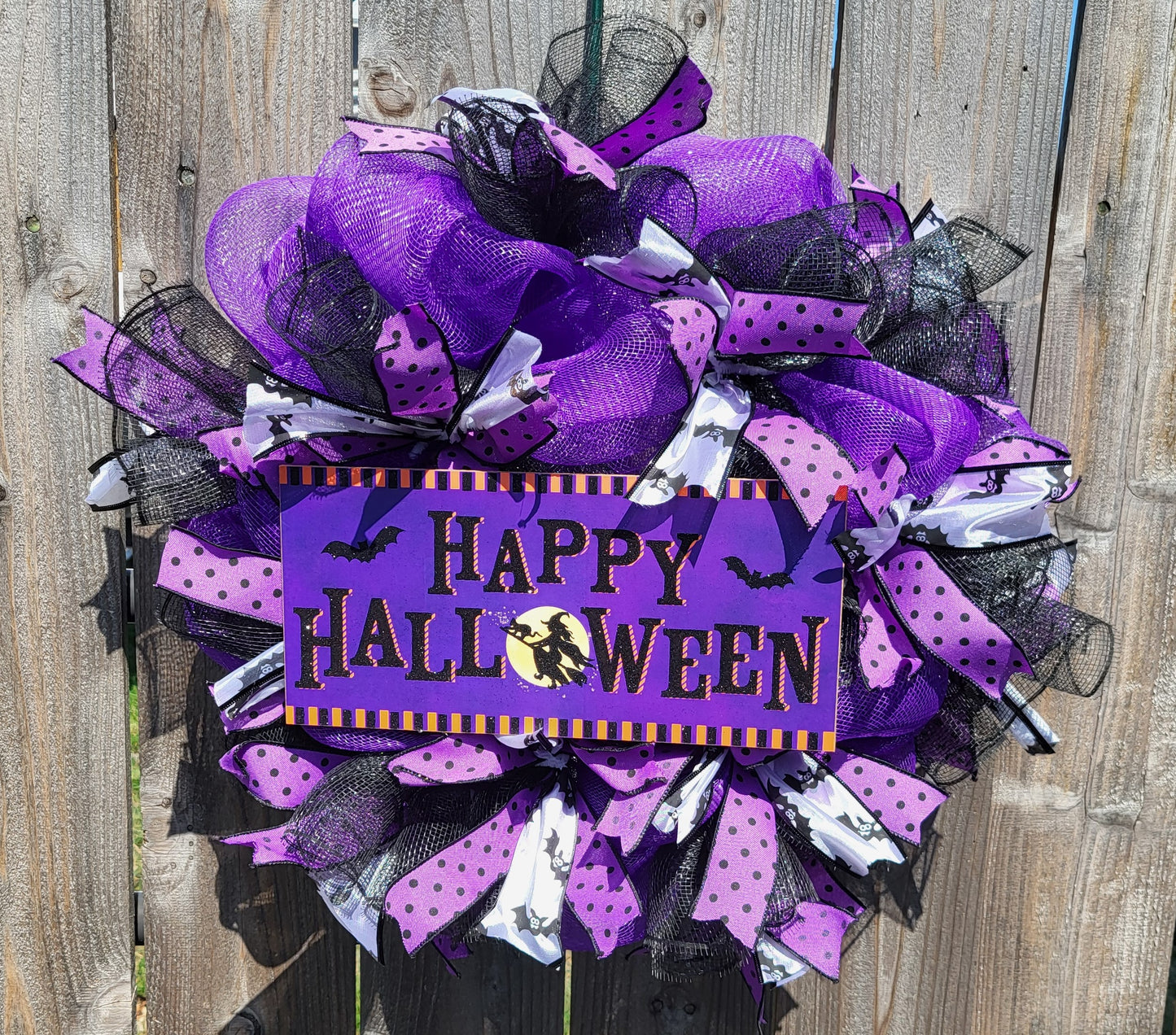 Happy Halloween Witch Deco Mesh Wreath