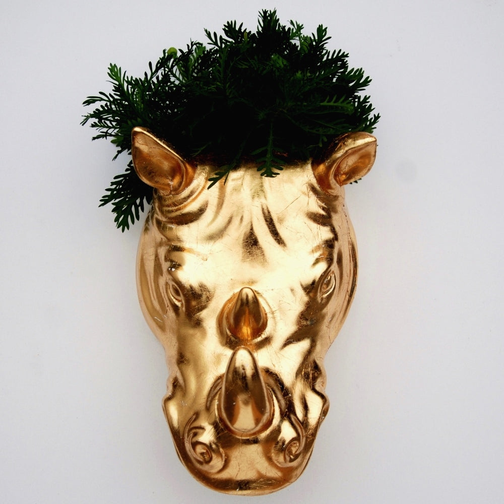 RHINO Gold Gilded Indoor/Outdoor Wall Planter