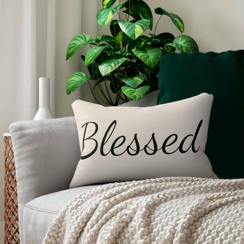 Decorative Throw Pillow - Double Sided Sofa Pillow / Blessed - Beige