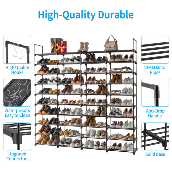 10 Tiers Shoe Rack Storage Organizer Shoe Shelf Organizer for Entryway