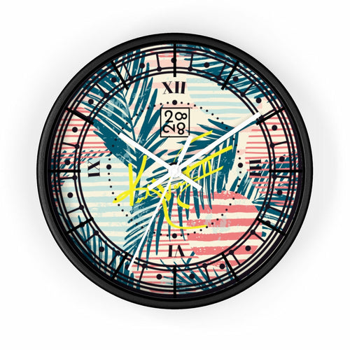 2882Time™ Tropical Palms Stripe Dot Geometric Clock