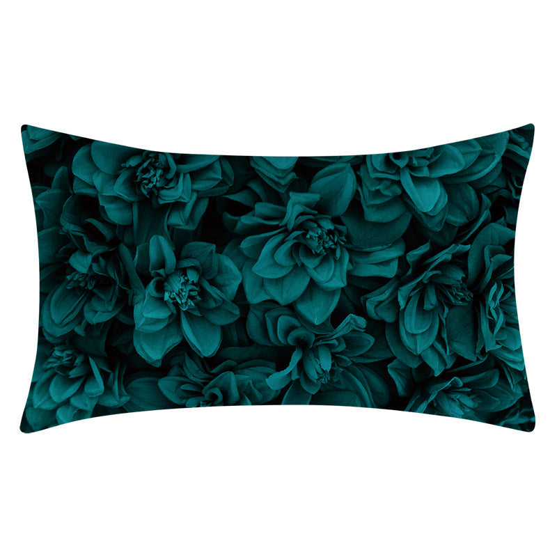 Teal Home Decor Cushion Lumbar Pillowcase