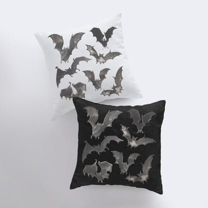 Bats on White Pillow Cover | Fall Décor | Farmhouse Pillows | Country