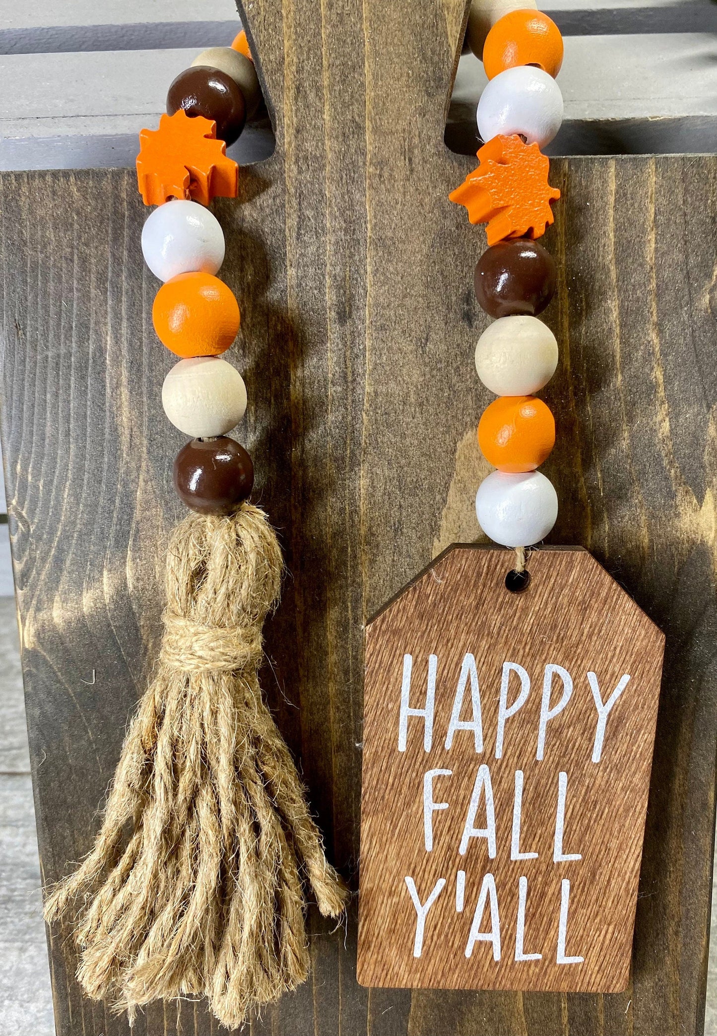 Fall Wood Bead Garland, Fall Tiered Tray Decor, Fall Bead Garland,