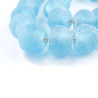 Jumbo Baby Blue Recycled Glass Beads Garland