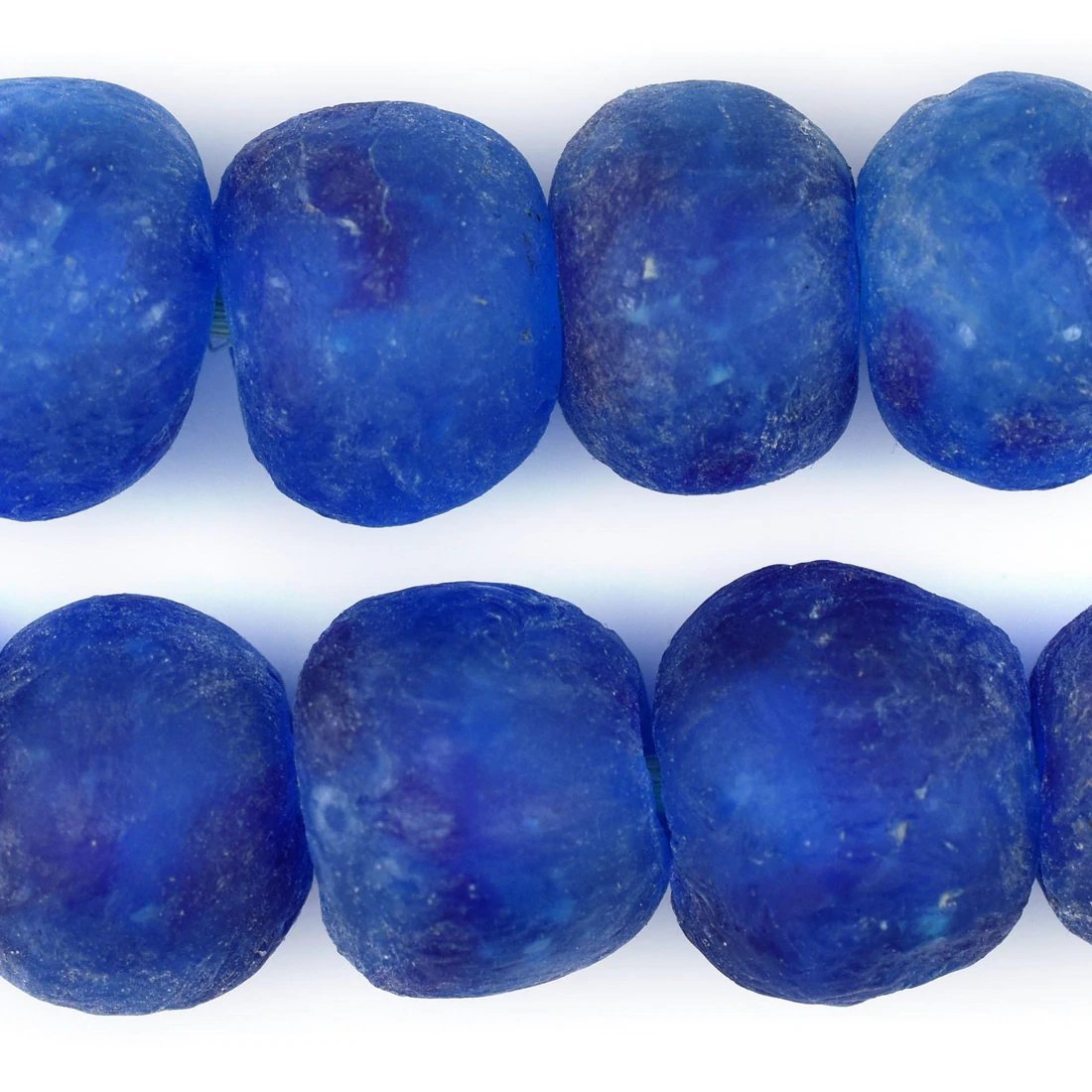 Jumbo Cobalt Recycled Glass Beads Garland